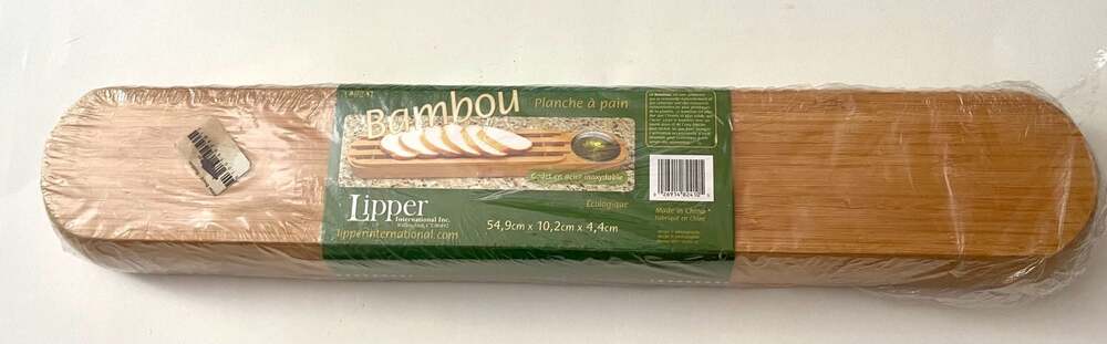 Lipper International Bamboo Bread Board with Stainless Steel Dipping Cup